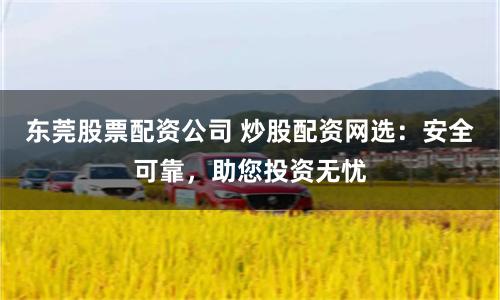 东莞股票配资公司 炒股配资网选：安全可靠，助您投资无忧